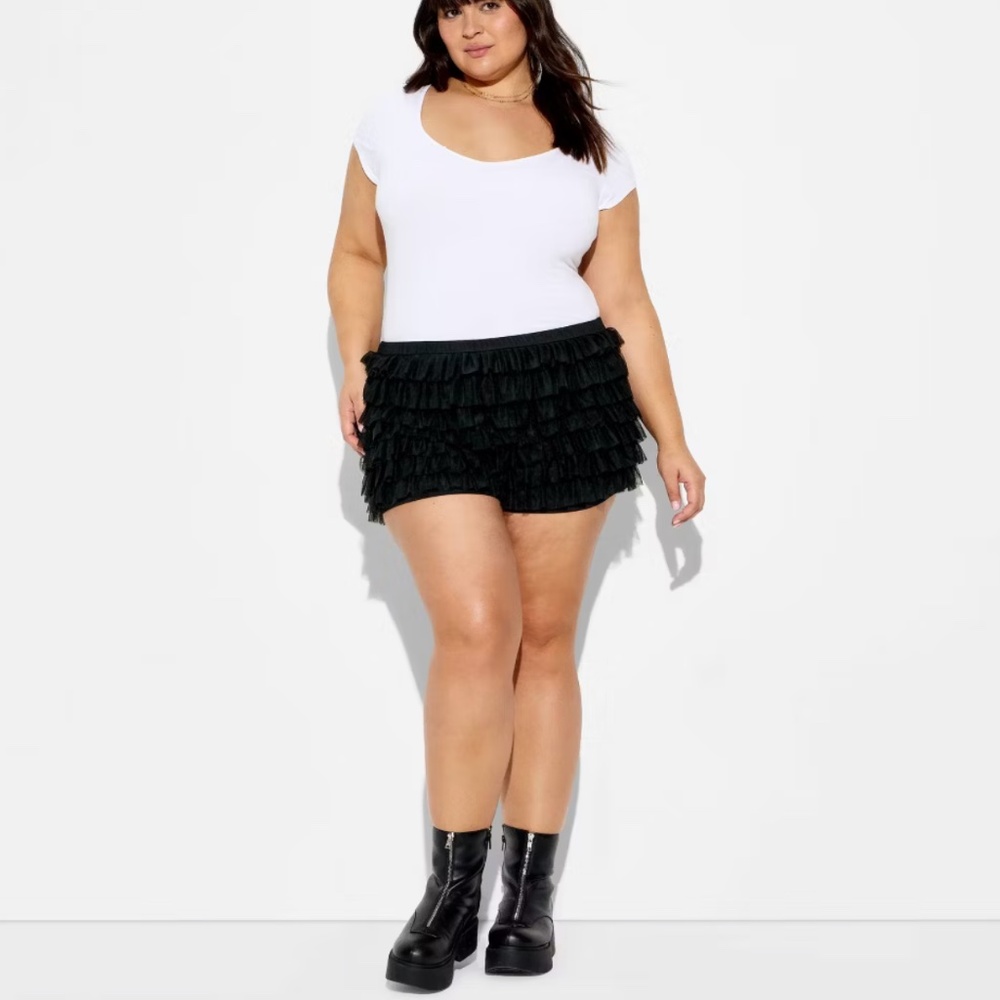 Women's Mesh Bloomer Shorts - Wild Fable - XL - BLACK